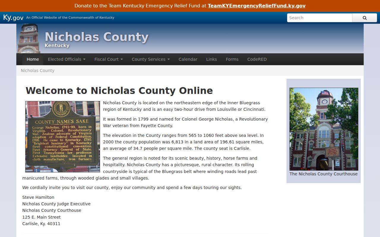 Carlisle criminal records Nicholas County government offices