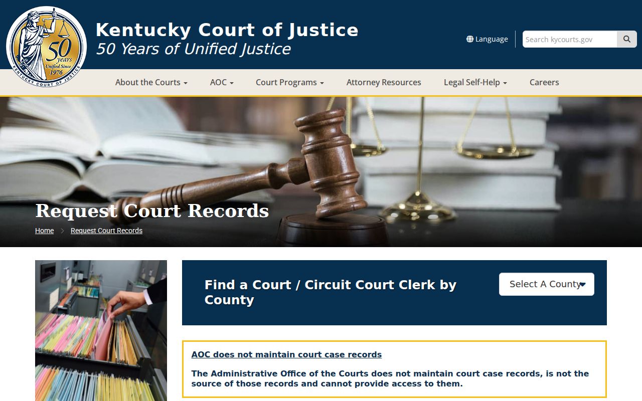 Nicholas County criminal court case record request instructions