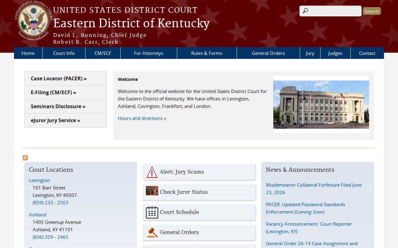 Nicholas County criminal court cases in the Eastern District of Kentucky